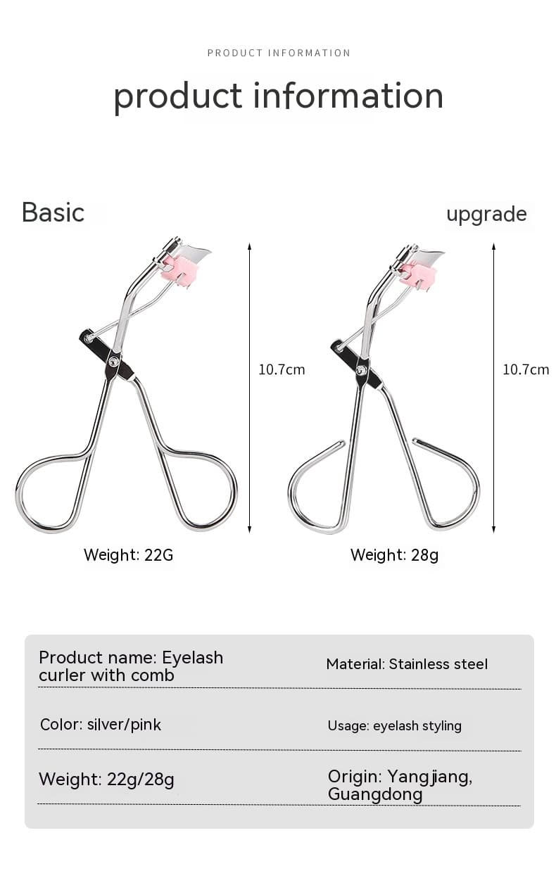 Natural Curling Eyelash Curler With Comb Girls Eyelash Beauty Auxiliary Tools Portable Wide Angle Eyelash Curler 12